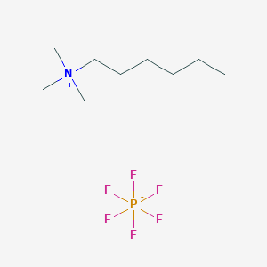 molecular formula C9H22F6NP B6313361 N-Trimethyl-N-hexylammonium hexafluorophosphate;  99.5% CAS No. 1233921-44-2