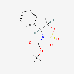 molecular formula C14H17NO5S B6313377 (4R,5S)-3,3a,8,8a-Tetrahydroindeno[1,2-d]-1,2,3-oxathiazole-2,2-dioxide-3-carboxylic acid t-butyl ester, 97% CAS No. 1391532-95-8