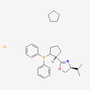 molecular formula C28H38FeNOP B6313378 (R,R)-[2-(4'-i-Propyloxazolin-2'-yl)ferrocenyl]diphenylphosphine, 97% CAS No. 541540-70-9