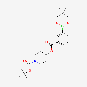 molecular formula C22H32BNO6 B6313464 tert-Butyl 4-[3-(5,5-dimethyl-1,3,2-dioxaborinan-2-yl)benzoyloxy]piperidine-1-carboxylate CAS No. 2096998-00-2