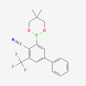 molecular formula C19H17BF3NO2 B6313474 3-(5,5-Dimethyl-1,3,2-dioxaborinane-2-yl)-5-(trifluoromethyl)-1,1-biphenyl-4-carbonitrile CAS No. 2096998-01-3