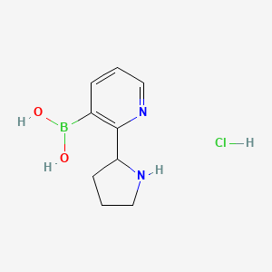 molecular formula C9H14BClN2O2 B6313483 2-Pyrrolidin-2-ylpyridine-3-boronic acid, hydrochloride CAS No. 2096334-89-1