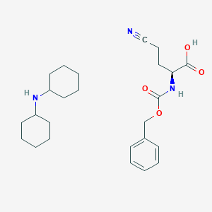 molecular formula C25H37N3O4 B6313487 (S)-N-alpha-Benzyloxycarbonyl-2-amino-4-cyanobutyric acid dicyclohexylamine (Cbz-L-Cba-OH.DCHA) CAS No. 30303-33-4