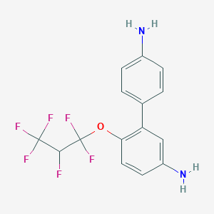 molecular formula C15H12F6N2O B6313538 6-(1,1,2,3,3,3-Hexafluoropropoxy)-3,4'-diamino-1,1'-diphenyl, 98% CAS No. 1301739-77-4