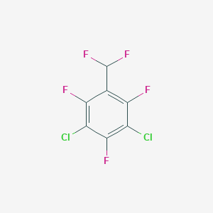 molecular formula C7HCl2F5 B6313551 1,3-Dichloro-5-(difluoromethyl)-2,4,6-trifluorobenzene, 96% CAS No. 1301739-03-6
