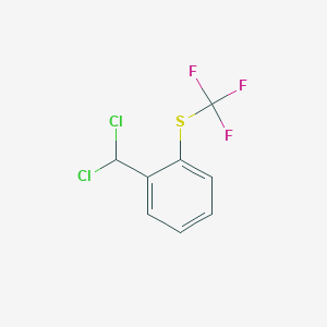 molecular formula C8H5Cl2F3S B6313559 2-(Trifluoromethylthio)benzal chloride, 99% CAS No. 1301739-84-3