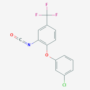 molecular formula C14H7ClF3NO2 B6313571 2-(3-Chlorophenoxy)-5-(trifluoromethyl)-phenyl isocyanate, 98% CAS No. 1301738-77-1