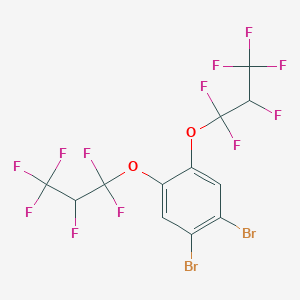 molecular formula C12H4Br2F12O2 B6313586 1,2-Dibromo-4,5-bis(1,1,2,3,3,3-hexafluoropropoxy)benzene, 98% CAS No. 1301739-88-7