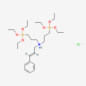 molecular formula C27H52ClNO6Si2 B6313635 (Styrylmethyl)bis(triethoxysilylpropyl)ammonium chloride, 40% in ethanol CAS No. 1356116-68-1