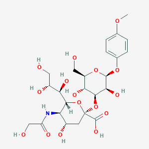 molecular formula C24H35NO16 B6313639 4-Methoxyphenyl-3-O-[N-(hydroxyacetyl)-alpha-neuraminosyl]-beta-D-galactopyranoside CAS No. 1272755-30-2