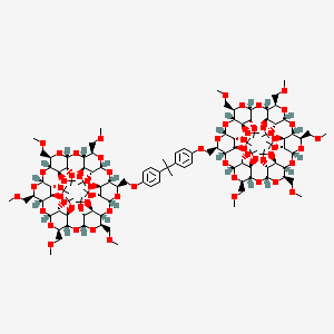 molecular formula C121H200O60 B6313658 2,2-Bis[4-(per-o-methyl-alpha-cyclodextrin-6-yloxy)phenyl]propane CAS No. 1019999-16-6