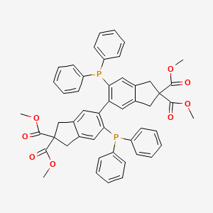 molecular formula C50H44O8P2 B6313676 Tetramethyl 6,6'-bis(diphenylphosphino)-1,1',3,3'-tetrahydro[5,5']biindenyl-2,2',2,2'-tetracarboxylate;  99% CAS No. 959864-39-2