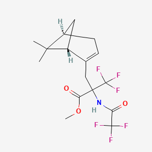molecular formula C16H19F6NO3 B6313778 Methyl 2-[(6,6-dimethylbicyclo[3.1.1]hept-2-en-2-yl)methyl]-3,3,3-trifluoro-2-[(trifluoroacetyl)amino]propanoate, 97% CAS No. 1262416-16-9