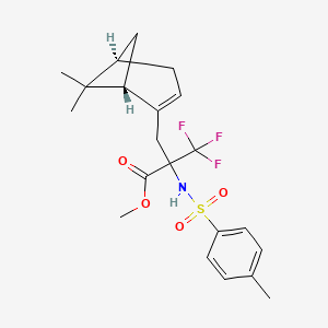 molecular formula C21H26F3NO4S B6313779 Methyl 2-[(6,6-dimethylbicyclo[3.1.1]hept-2-en-2-yl)methyl]-3,3,3-trifluoro-2-{[(4-methylphenyl)sulfonyl]amino}propanoate,97% CAS No. 1262415-86-0