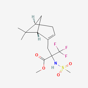 molecular formula C15H22F3NO4S B6313783 Methyl 2-[(6,6-dimethylbicyclo[3.1.1]hept-2-en-2-yl)methyl]-3,3,3-trifluoro-2-[(methylsulfonyl)amino]propanoate, 97% CAS No. 399550-62-0