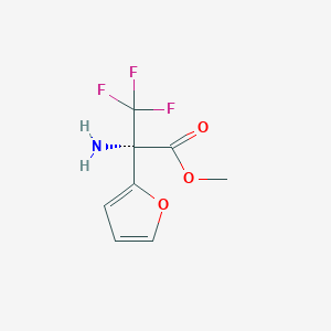 molecular formula C8H8F3NO3 B6313786 Methyl 3,3,3-trifluoro-2-(2-furyl)alaninate CAS No. 1272754-89-8