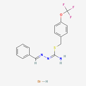 molecular formula C16H15BrF3N3OS B6313809 (1-Aza-2-phenylvinyl)(imino((4-(trifluoromethoxy)phenyl)methylthio)methyl)amine, hydrobromide CAS No. 1274947-95-3