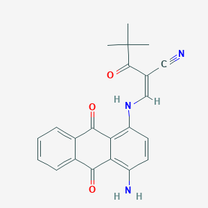 molecular formula C22H19N3O3 B6313846 3-((4-Amino-9,10-dioxoanthryl)amino)-2-(2,2-dimethylpropanoyl)prop-2-enenitrile CAS No. 1024737-73-2