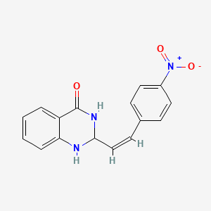 2-(2-(4-Nitrophenyl)vinyl)-1,2,3-trihydroquinazolin-4-one