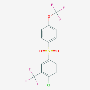 molecular formula C14H7ClF6O3S B6313894 (4-Chloro-3-trifluoromethyl)-(4'-trifluoromethoxy)diphenylsulfone;  98% CAS No. 1274892-19-1