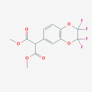 molecular formula C13H10F4O6 B6313900 Dimethyl (2,2,3,3-tetrafluorobenzodioxen-6-yl)malonate;  98% CAS No. 1301738-74-8