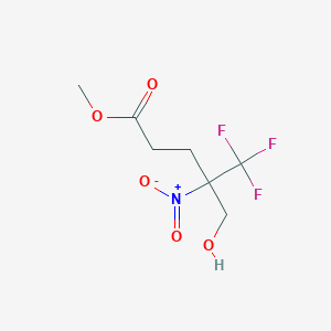 molecular formula C7H10F3NO5 B6313903 5,5,5-Trifluoro-4-hydroxymethyl-4-nitro-pentanecarboxylic acid methyl ester;  98% CAS No. 1301738-55-5