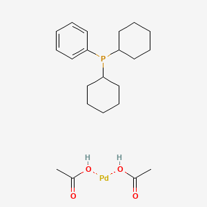 molecular formula C22H35O4PPd B6313913 Di(acetato)dicyclohexylphenylphosphinepalladium(II), (5% Pd) polymer-bound FibreCat TM CAS No. 672310-94-0