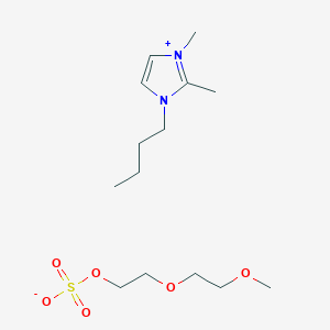 molecular formula C14H28N2O6S B6313918 1-Butyl-2,3-dimethylimidazolium diethyleneglycolmonomethylethersulfate, 98% [BDiMIM] [MDEGSO4] CAS No. 817574-90-6
