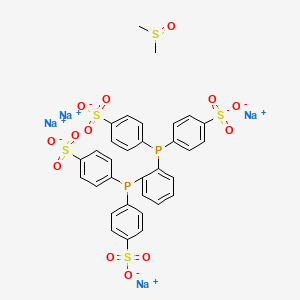 molecular formula C32H26Na4O13P2S5 B6313975 1,2-Bis(di-4-sulfonatophenylphosphino)benzene tetrasodium salt DMSO adduct CAS No. 329710-45-4