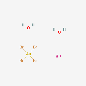 molecular formula AuBr4H4KO2 B6313988 Potassium tetrabromoaurate(III) dihydrate, 99% CAS No. 13005-38-4
