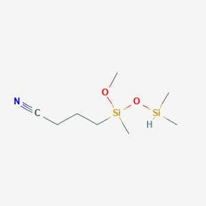 molecular formula C8H19NO2Si2 B6314014 (40-60% Methylhydrosiloxane)-[40-60% (3-cyanopropyl)methylsiloxane] copolymer, viscosity 1000-3000 cSt. CAS No. 68188-16-9
