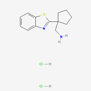 molecular formula C13H18Cl2N2S B6314069 {[1-(1,3-Benzothiazol-2-yl)cyclopentyl]methyl}amine dihydrochloride CAS No. 2108847-99-8