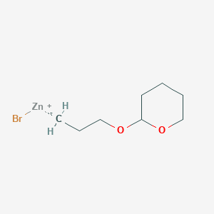 molecular formula C8H15BrO2Zn B6314097 3-(2-Tetrahydro-2H-pyranoxy)propylzinc bromide, 0.5M in tetrahydrofuran CAS No. 2272932-39-3