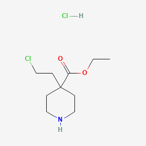 molecular formula C10H19Cl2NO2 B6314098 Ethyl 4-(2-chloroethyl)piperidine-4-carboxylate hydrochloride CAS No. 1276088-72-2