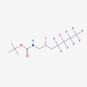 molecular formula C12H15F9INO2 B6314133 tert-Butyl-N-(4,4,5,5,6,6,7,7,7-nonafluoro-2-iodoheptyl)carbamate, 95% CAS No. 1301739-79-6
