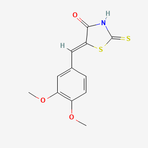 molecular formula C12H11NO3S2 B6314224 5-((3,4-Dimethoxyphenyl)methylene)-2-thioxo-1,3-thiazolidin-4-one CAS No. 948016-52-2
