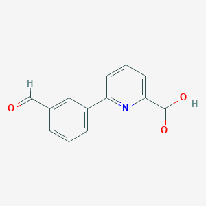 molecular formula C13H9NO3 B6314253 6-(3-Formylphenyl)picolinic acid, 95% CAS No. 566198-37-6