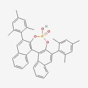 molecular formula C38H33O4P B6314289 (S)-3,3'-Bis(2,4,6-trimethylphenyl)-1,1'-binaphthyl-2,2'-diyl hydrogenphosphate CAS No. 878111-18-3