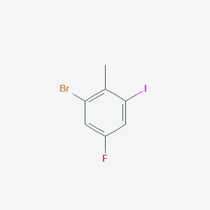 molecular formula C7H5BrFI B6314506 1-Bromo-5-fluoro-3-iodo-2-methylbenzene CAS No. 1805552-81-1