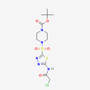 molecular formula C13H20ClN5O5S2 B6314568 tert-Butyl 4-((5-(2-chloroacetamido)-1,3,4-thiadiazol-2-yl)sulfonyl)piperazine-1-carboxylate, 95% CAS No. 1951444-48-6
