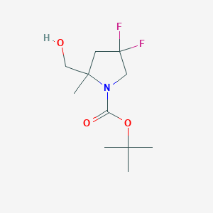 molecular formula C11H19F2NO3 B6314570 叔丁基4,4-二氟-2-(羟甲基)-2-甲基吡咯烷-1-羧酸酯 CAS No. 1823389-65-6