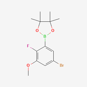 molecular formula C13H17BBrFO3 B6314595 5-Bromo-2-fluoro-3-methoxyphenylboronic acid pinacol ester CAS No. 1638847-72-9