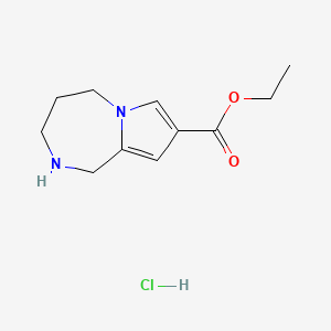 molecular formula C11H17ClN2O2 B6314614 Ethyl 2,3,4,5-tetrahydro-1H-pyrrolo[1,2-a][1,4]diazepine-8-carboxylate HCl CAS No. 2301851-02-3