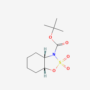 molecular formula C11H19NO5S B6314622 (S,R)-Hexahydro-3H-1,2,3-benzoxathiazole-2,2-dioxide-3-carboxylic acid t-butyl ester, 97% CAS No. 2380860-90-0