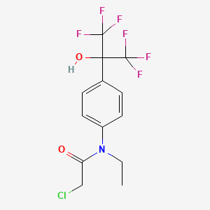 molecular formula C13H12ClF6NO2 B6314718 2-Chloro-N-ethyl-N-(4-(1,1,1,3,3,3-hexafluoro-2-hydroxypropan-2-yl)phenyl)acetamide CAS No. 1951441-88-5