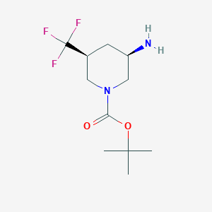 molecular formula C11H19F3N2O2 B6314742 叔丁基(3R,5S)-3-氨基-5-(三氟甲基)哌啶-1-羧酸酯 CAS No. 2166275-79-0