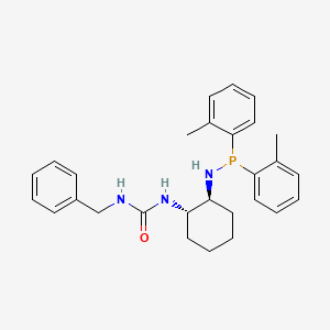 molecular formula C28H34N3OP B6314825 1-Benzyl-3-[(1S,2S)-2-(di-o-tolylphosphinoamino)cyclohexyl]urea, 97% CAS No. 1858223-87-6