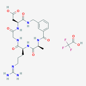 molecular formula C25H33F3N8O9 B6314867 Cyclo(-Ala-Arg-Gly-Asp-3-aminomethylbenzoyl) trifluoroacetate CAS No. 153382-24-2