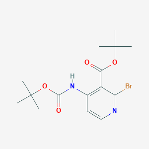 molecular formula C15H21BrN2O4 B6315006 t-Butyl 2-bromo-4-((tert-butoxycarbonyl)amino)nicotinate CAS No. 1044148-94-8