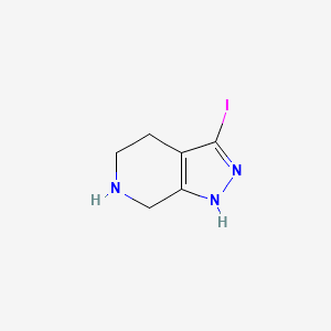 molecular formula C6H8IN3 B6315142 3-Iodo-4,5,6,7-tetrahydro-1H-pyrazolo[3,4-c]pyridine CAS No. 2639427-47-5